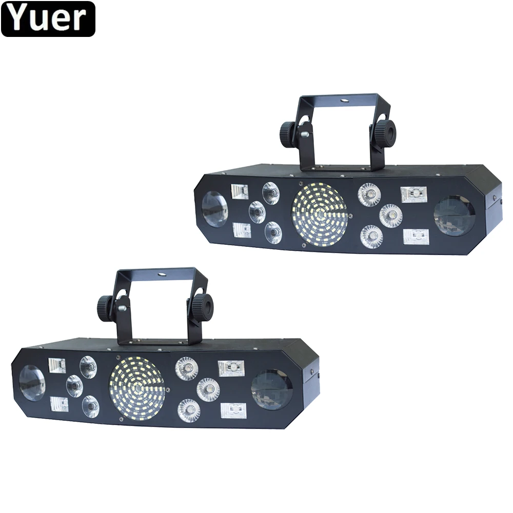

2Pcs/Lot Multifunctions 5IN1 DJ Stage Effect Light DMX512 Voice Control Music Rhythm Flash Light LED Projector Disco Music Light