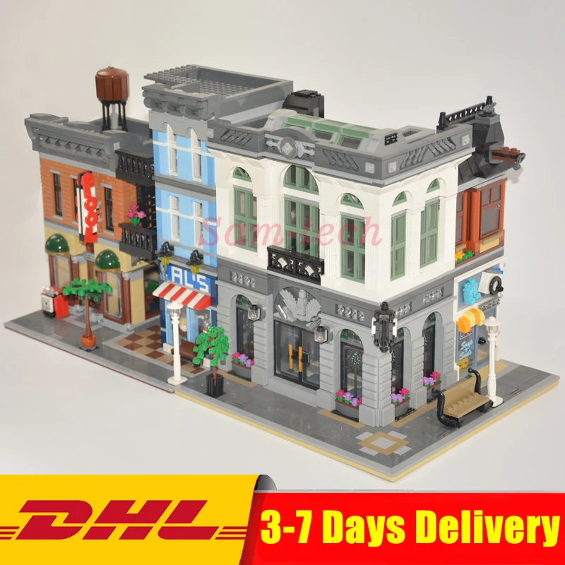 

Clone 10251 10197 LEPIN 15001 Brick Bank+15011 The Detective's Office Model Building Kits Blocks Bricks Toys For Children Gifts
