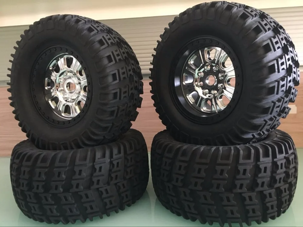 

2pcs Monster Truck Wheels/Rims Tires 1/8 RC ThunderTiger ARRMA Outcast ST-ET-SSO LOSI HSP hobao HPI SAVAGE Flux Summit Revo