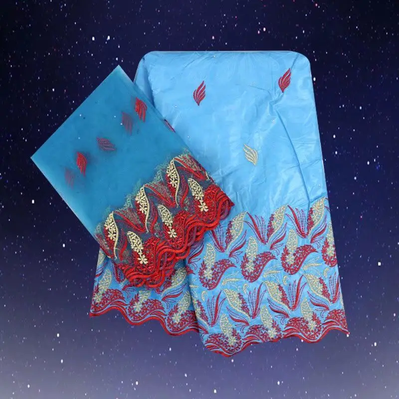 Желтый красный Getzner парчи Базен Riche африканские кружевной ткани модные с 2 ярдов