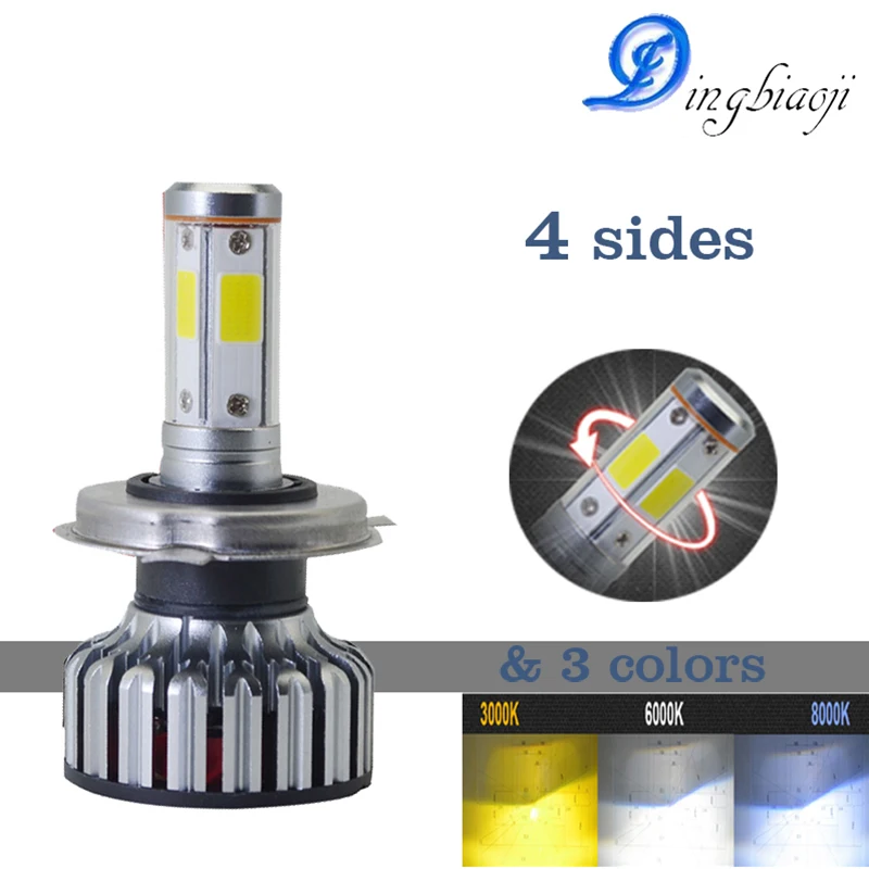 

2X Matrix with four sides 12000lm H8 H11 fog lights H7 H4 LED lamp CANbus 9005 9006 80W running light for auto 12V Low & Hi beam