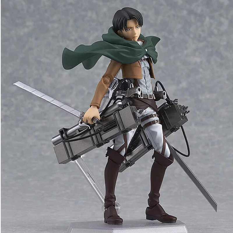 

14cm Anime Attack on Titan Shingeki no Kyojin Scouting Legion Levi Rivaille Figma PVC Action Figure Collectible Model Toy