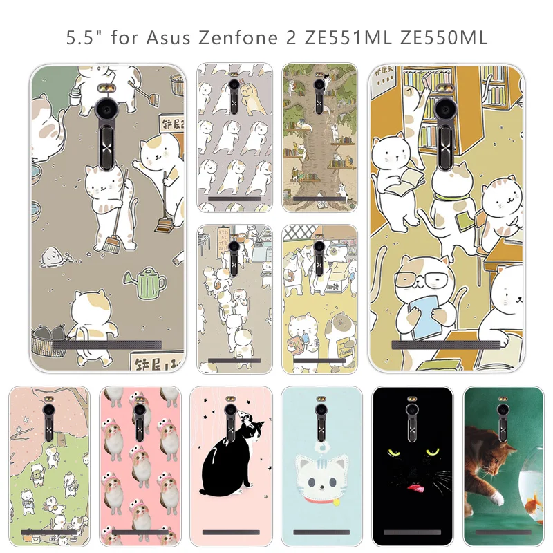 For Asus Zenfone 2 ZE551ML ZE550ML CuteCat Case Soft Silicon Phone Cover for / Deluxe |