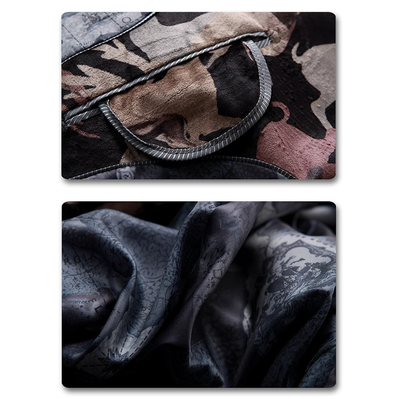 Мужской Блейзер YUNCLOS приталенный Свадебный костюм с принтом оленя пиджак