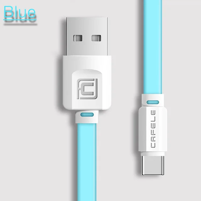 Cafele 2.4A Micro type c USB кабель для зарядки huawei P30 20pro Xiaomi 9 samsung S10 мобильный телефон USB C зарядное устройство Шнур данных - Цвет: Синий