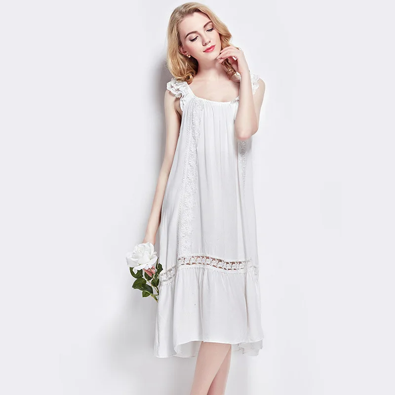 2016cotto female summer cotton solid Nightgown,cute girl dress 100