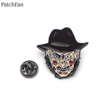 

20pcs/lot Patchfan Freddy Krueger Zinc cartoon Funny Pins backpack clothes brooches for men women decoration badges medals A1452