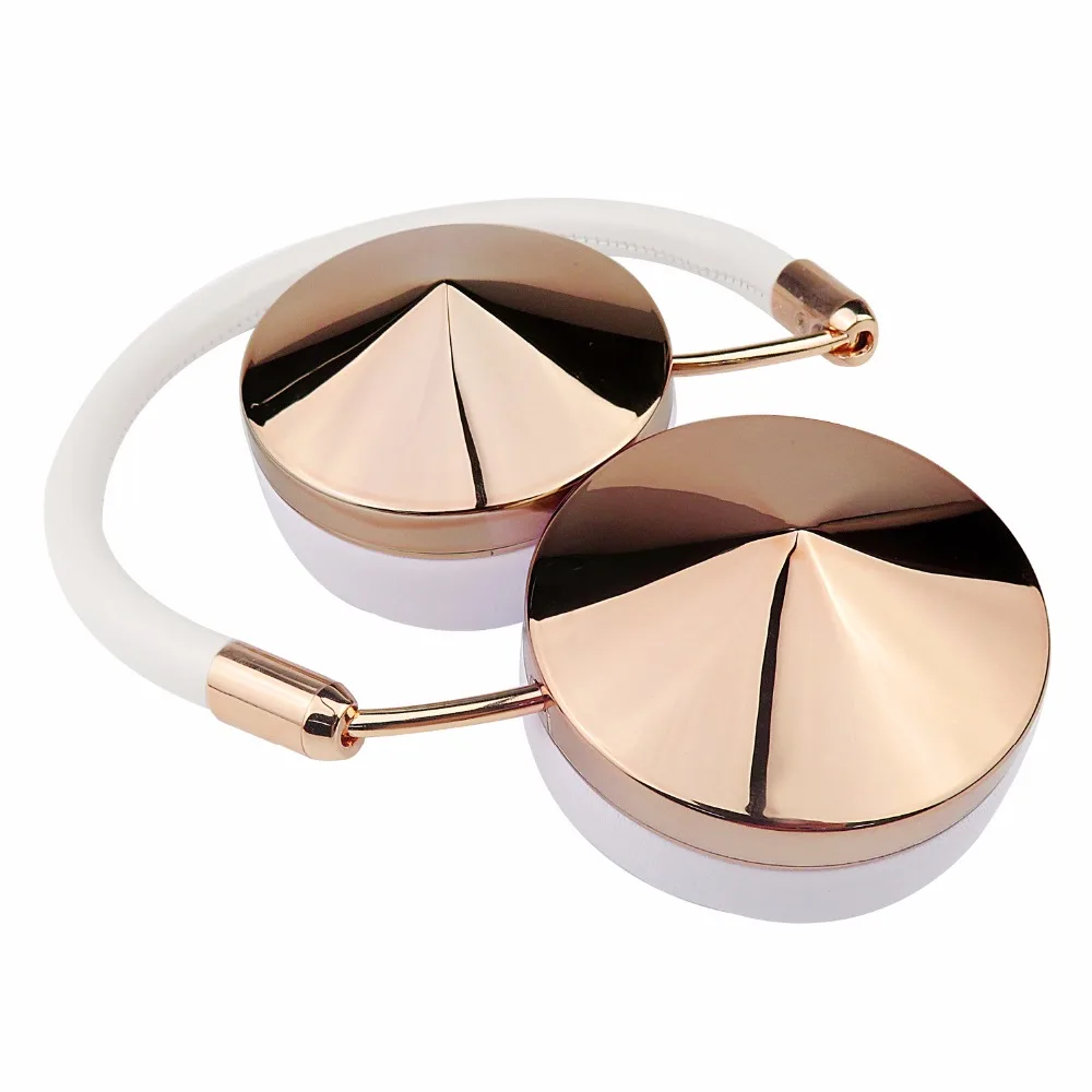 Fashion Rose Gold Wireless Bluetooth Headset Headphone with Microphone Stylish On Ear Share Headphone for Women Girl Liboer BT88-2