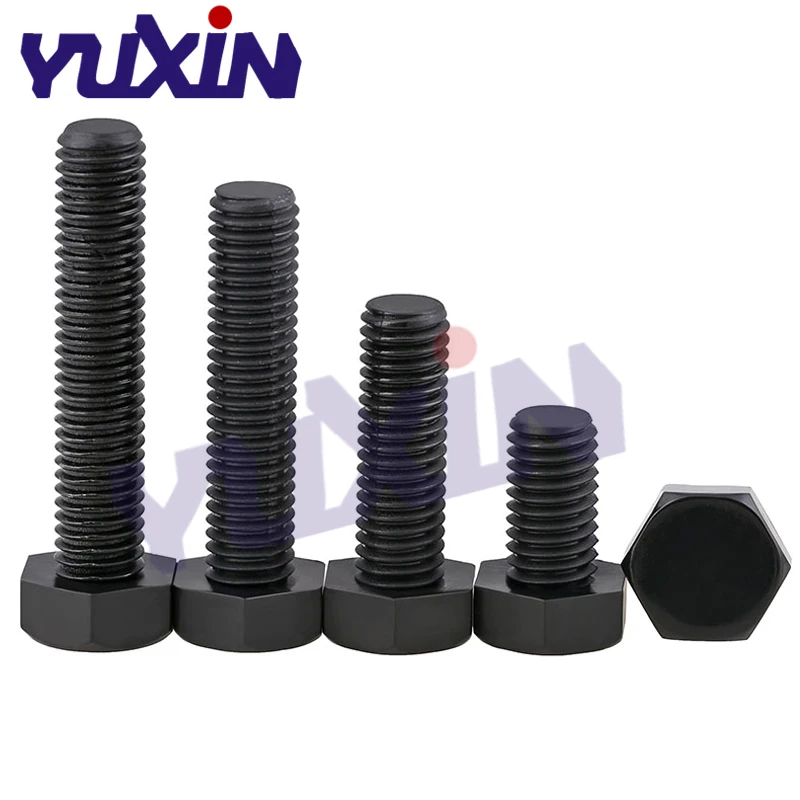DIN933 Black Nylon External Hex Bolts Hexagonal Screws M3 M4 M5 M6