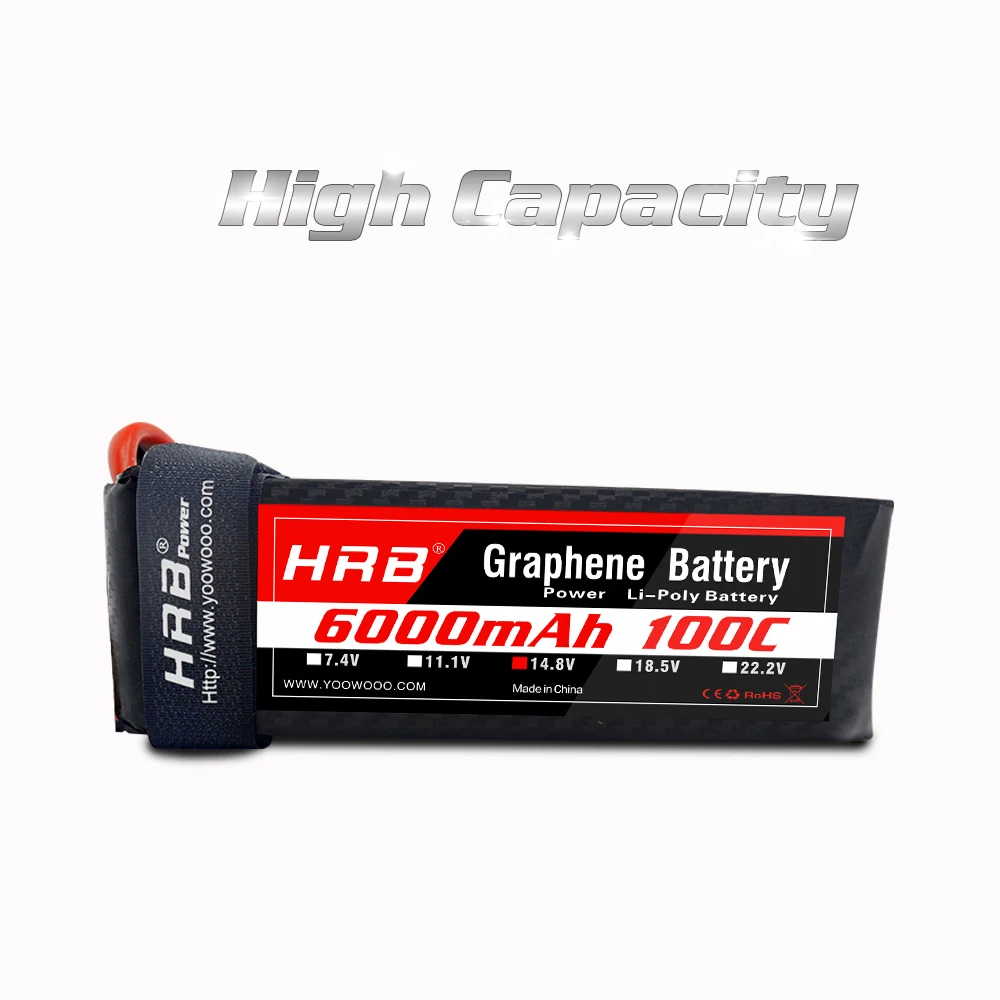 HRB графеновая батарея 14 8 V 4S 6000mAh 100C 200C XT90 штепсельная вилка высокая скорость