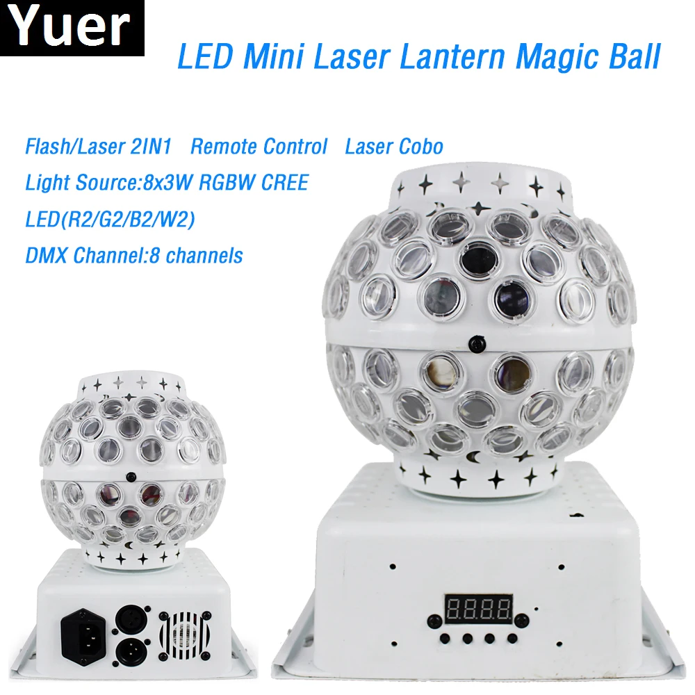 

2Pcs/Lot 8x3W RGBW cree Crystal Magic Ball led lamp portable lantern 8 DMX channels Party Disco Club DJ Stage Effect Lighting