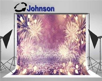 

wall backdrops Vinyl cloth High quality Computer print Gold Purple Fireworks Bokeh backgrounds