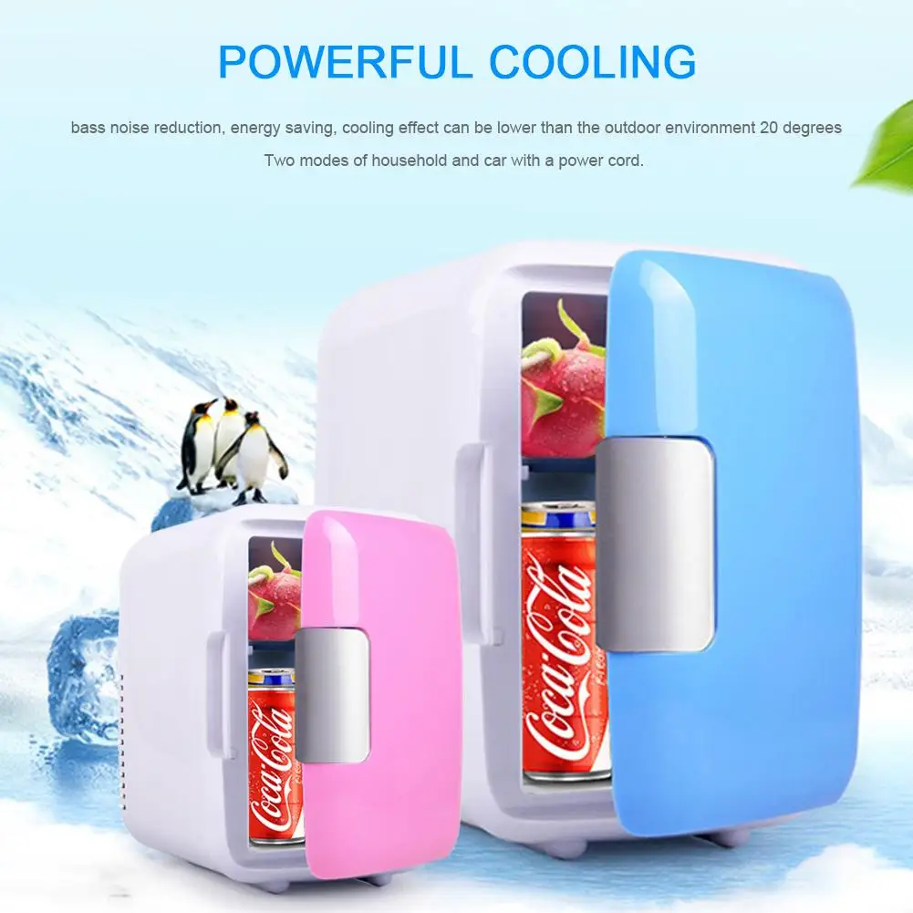 

4L 220V/12V Eletric Car Mini Home Refrigerator Fridge Car Office Mini Dual-use Cool Warmer Dorm Dormitory Cans Beer Cooler