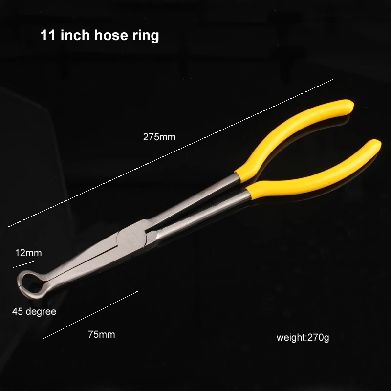 Удлиненные XL двойные поворотные плоскогубцы 45 или 90 градусов иглы 11 или 16 дюймов многофункциональные ручные инструменты - Цвет: 11 inch hose ring