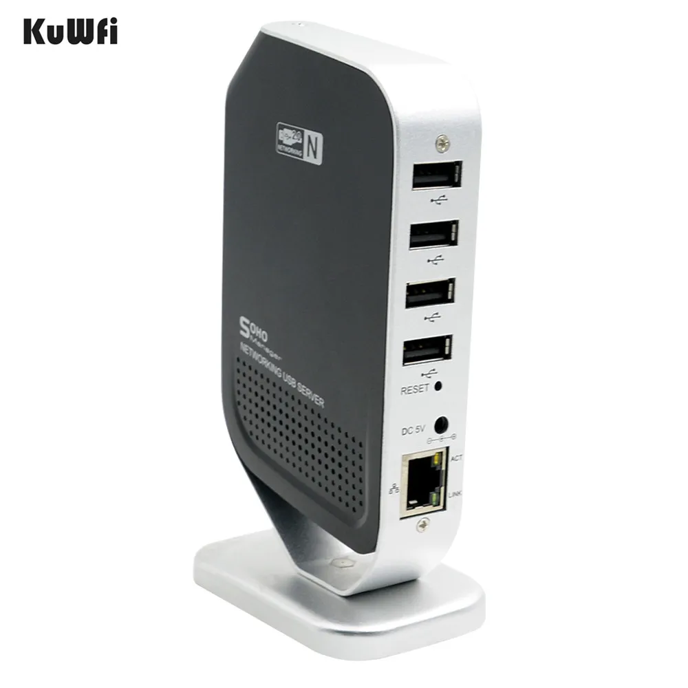 

4 Ports Access Points Network Fax Networking USB Print Server Stable High Speed for Windows 2000 XP Vista 7 PC USB 2.0 Server