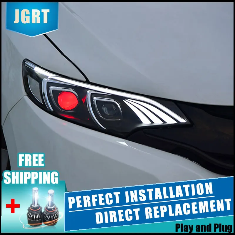 2PCS LED Headlights For Honda fit 2015 2016 Car Led Lights Double Xenon