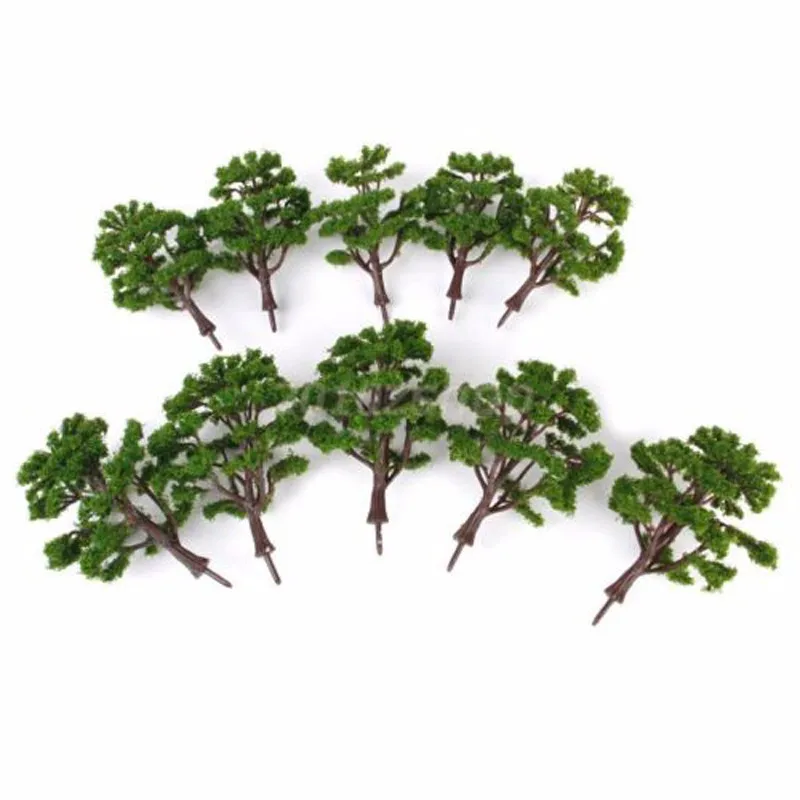 

10pcs Plastic Mini Simulation Trees Miniatures Pine Tree Micro landscape Setting For Garden Potted plant Decorative Supplies