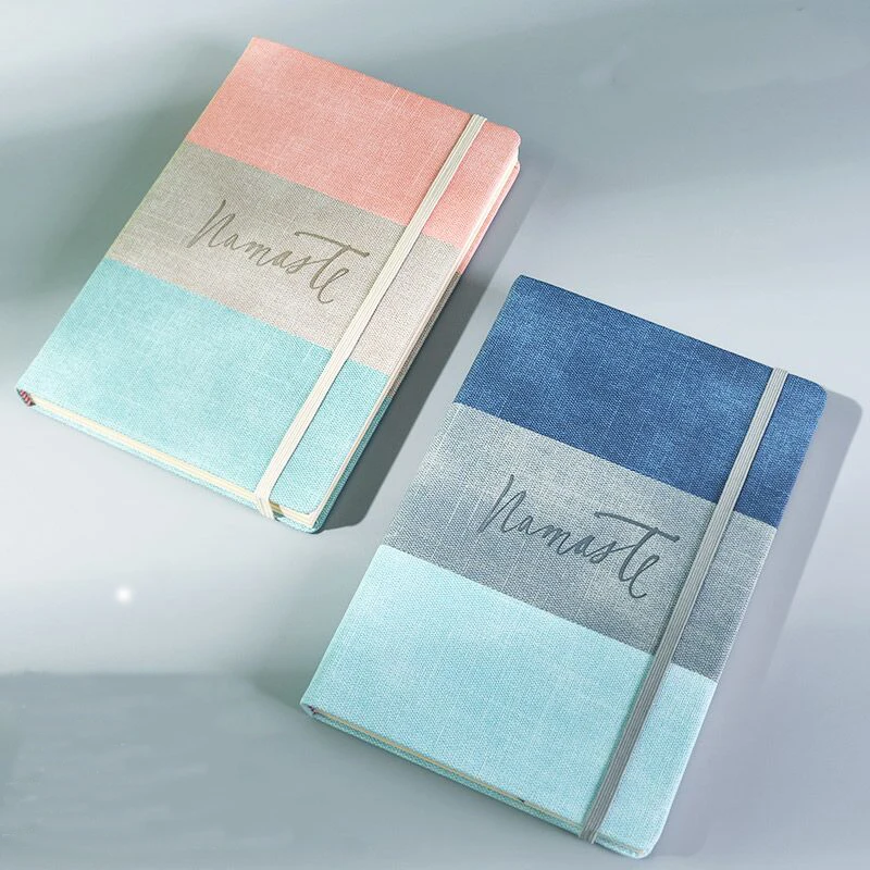 

Soft leather business fashion Chromatic Splicing planner Notebook Bandage Stationery Notepad Travelers Diary Journal Bujo 2019