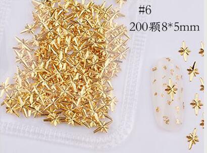 Mixed 3D DIY Hollow Metal Frame For Nail Art Decor Geometry Golden Tips DIY Nail Art Tools Fashion Nail Studs P3R#