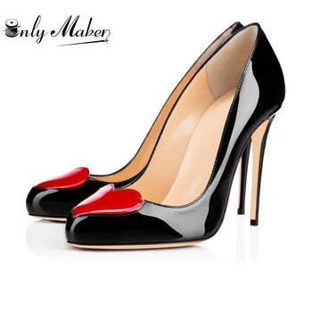 

Onlymaker Thin Heel Women's Pumps Heart Shape Party Wedding Dress OL pointed toe stiletto shoe Decoration Leopard Spike Shoes