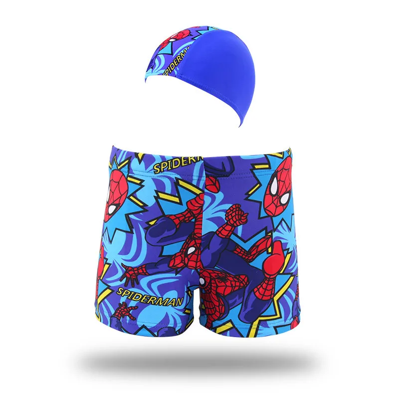 

Spider Man Swim Trunks Baby Boys Print Swimwear Kids Summer Beach Swim Trunks Children Surf Clothes With Swim Cap