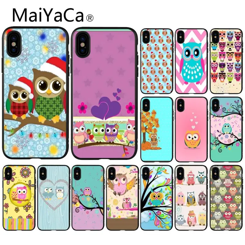 MaiYaCa Cute Carton Owl Painted Beautiful Phone Accessories Case for Apple iPhone 8 7 6 6S Plus X XS MAX 5 5S SE XR Cellphones