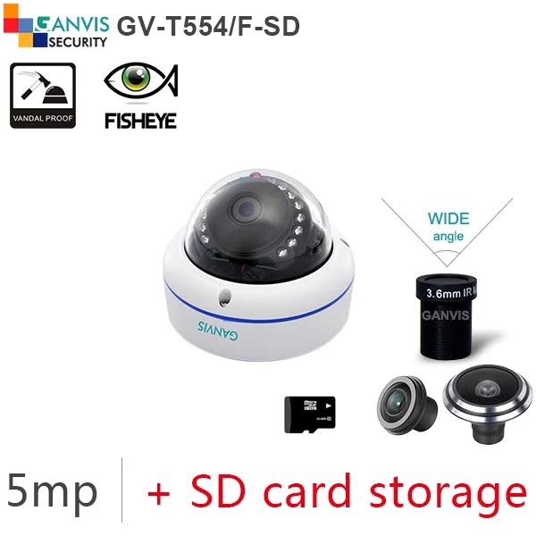 

SD card 5mp ip camera mini outdoor cctv cameras normal/fisheye lens optional 3mp 2mp 1080p hd onvif p2p GANVIS GV-T554 /F-SD b