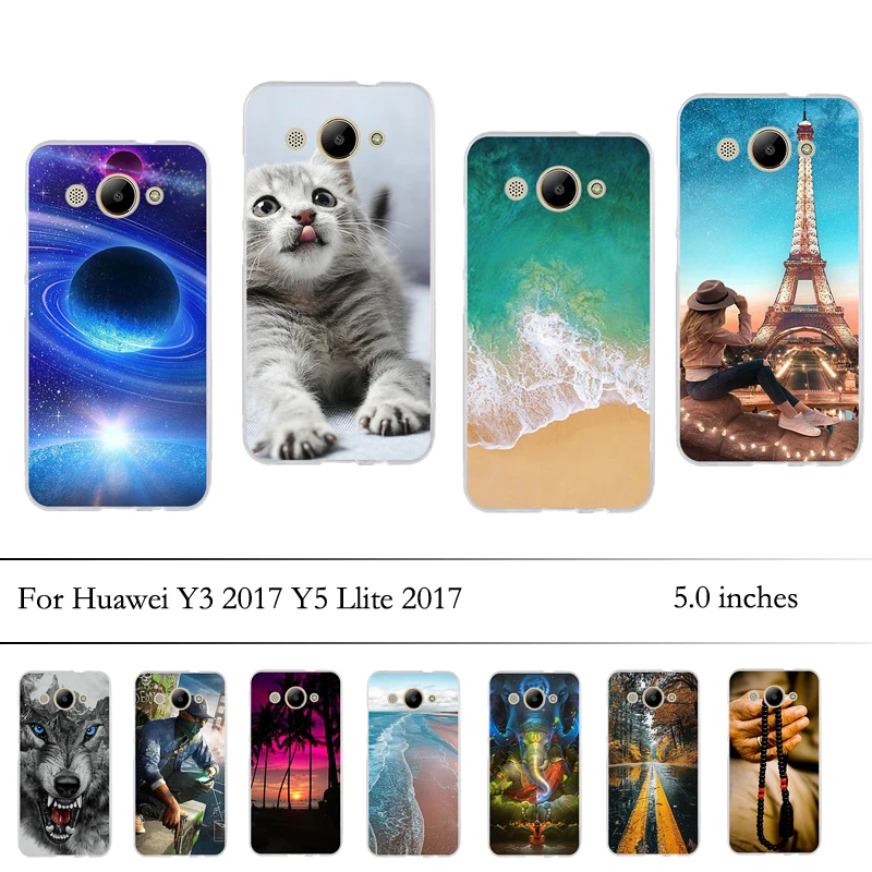 Чехол для телефона Huawei Y3 2017 чехол из мягкого силикона ТПУ задняя крышка Y 3 чехлы
