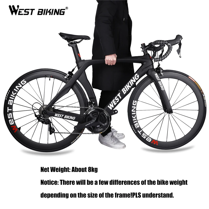 WEST BIKING углеродный дорожный велосипед 700C 22 скорости углеродное волокно полный с