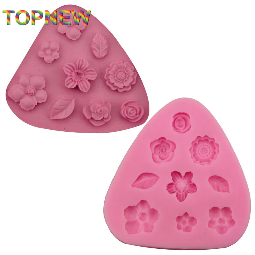 

Leaves and Flowers Silicone Mold Fondant Cake Decorating Baking Tools 2409