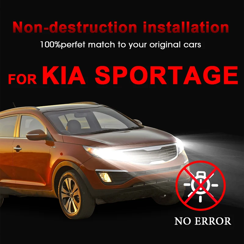 Carlitek для kia sportage H7 6000 K светодиодная грушевидная лампа 72 w фары для 12000LM автомобиля наборы светодиодных фар Противотуманные фары авто фары Canbus без ошибок