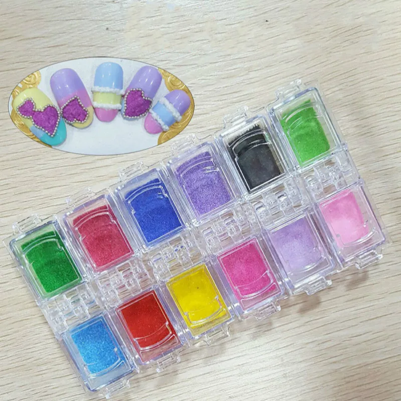 

New Japanese Sugar Nail Glitter Powder Mixed Color Rainbow Powder Manicure Jewelry Nail Art Diy
