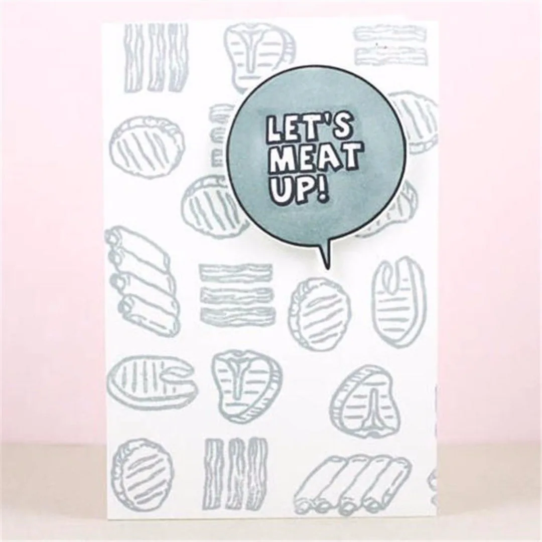 JX-LCLYL 90*130mm BBQ Metal Cutting Dies Stencil and Stamps DIY Scrapbooking Album Decoration