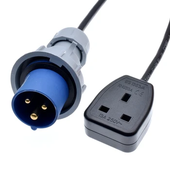 

IEC309 316P6 to UK BS1363 Outlet socket,connect the BS1363 Plug to the 306C6 receptacle power cord,IPX67,1.5mm wire gauge