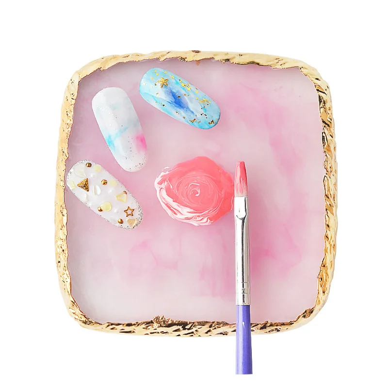 

6 Color Manicure Practice Board Color Display Palette Natural Resin Varnish Color Shelf Manicure Tool Pallet Nail Art Gel Polish