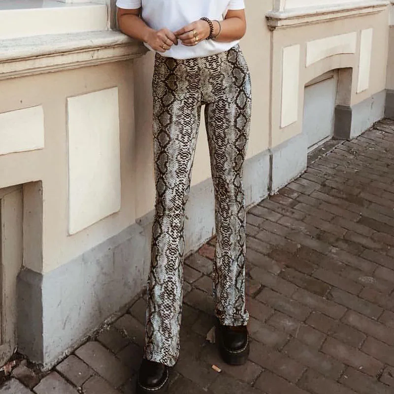 snakeskin high waisted pants