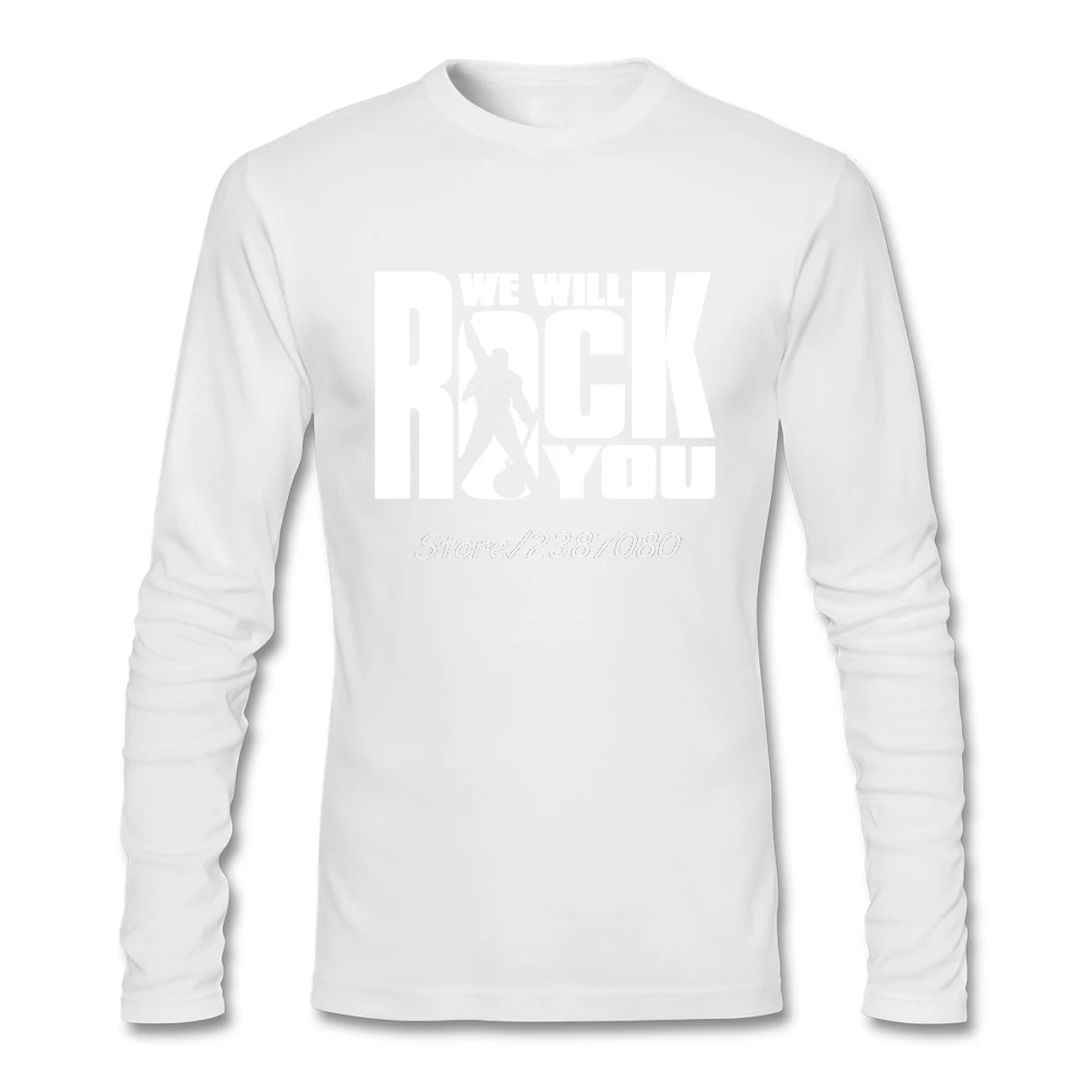 Мы рок вам логотип королева рок группа футболка с длинным рукавом брендовая одежда стиль дешевые хлопковые мужские футболки