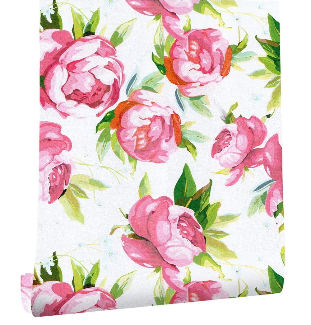 us 29 9 haokhome retro 3d flower wallpaper self adhesive roll white pink yellow contact paper for home living room office bar wall decor in flower contact paper
