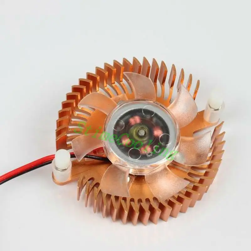 80pcs Gdstime 55mm 2pin 12V 0.18A Golden VGA Video Card Cooler Heatsink