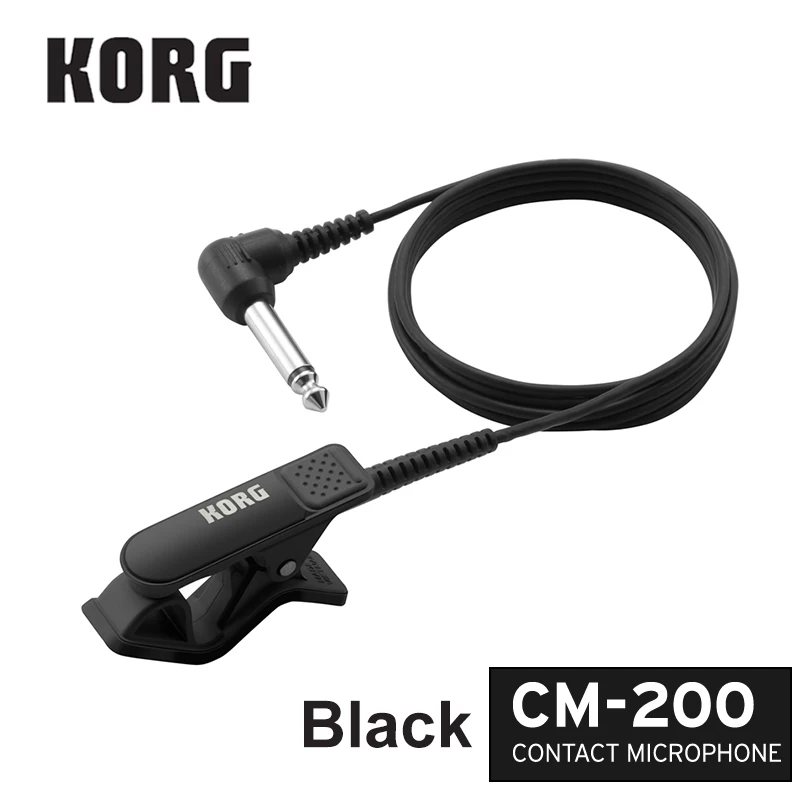 Korg CM-200 CM300 клип-на контактный микрофон 1/4 ''(Dia6.3mm) Мужской телефонный разъем и 5 футов(1,5 м) защитный кабель-белый/черный/красный - Цвет: CM200-Black