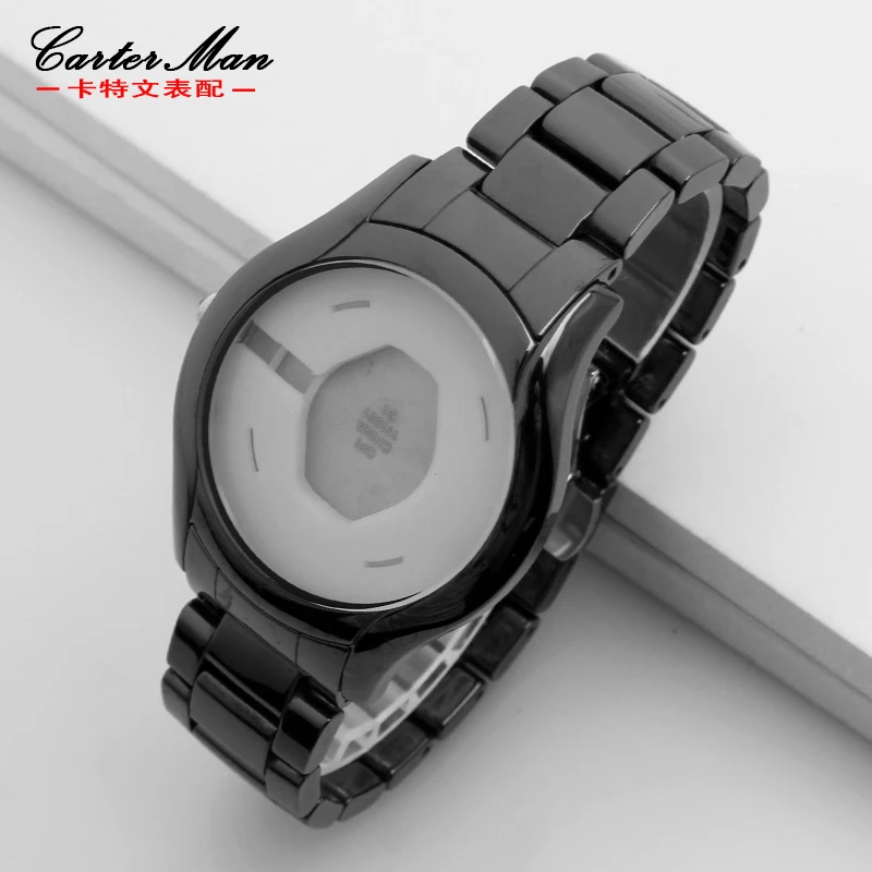 

High quality ceramic strap for AR1440 AR1400 men's women's watch case watchband waterproof fashion Armani bracelet 22mm black