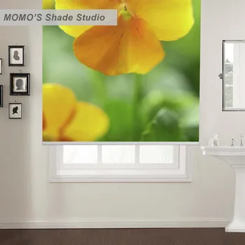 

MOMO Blackout Window Curtains Roller Shades Blinds Thermal Insulated Fabric Custom Painting ,PRB set119