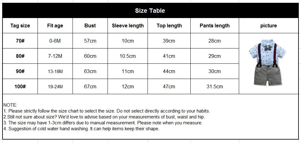 size table
