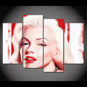 

4 Pcs/Set Framed HD Printed Marilyn Monroe Super Star Picture Wall Print Decor Artwork Canvas Oil Painting Wall Art