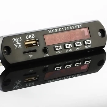 

Wireless Bluetooth USB FM TF Radio MP3 Decoder Board DC 5V 12V BT 5.0 MP3 Player Support MP3 WMA WAV Handsfree Call Recorder