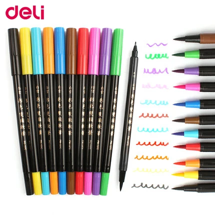 

Double head calligraphy size beautiful watercolor cartoon hook line Kai brush water colored pen markers