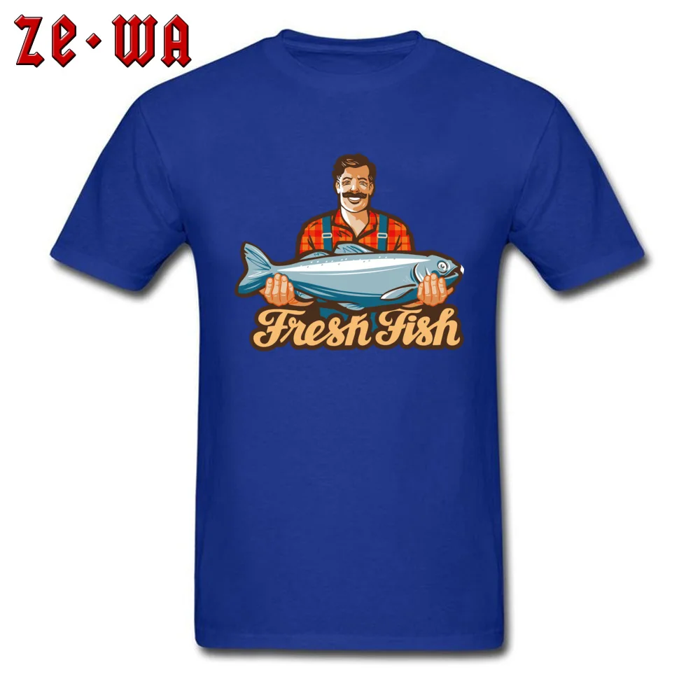 fish store design Tshirts Street Short Sleeve Family O Neck Pure Cotton Tops Shirts Design Tops & Tees for Men Summer fish store design blue