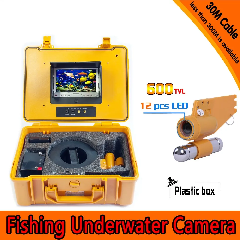 

30Meters Depth Underwater Fishing Camera Kit with Single Lead Bar & 7Inch Color TFT Display Monitor & Yellow Hard Plastics Case