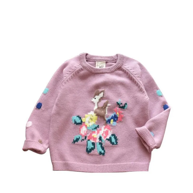 DFXD Children Knitwear Baby Girls Sweaters Spring Autumn Korean Kids Long Sleeve Cotton Cute