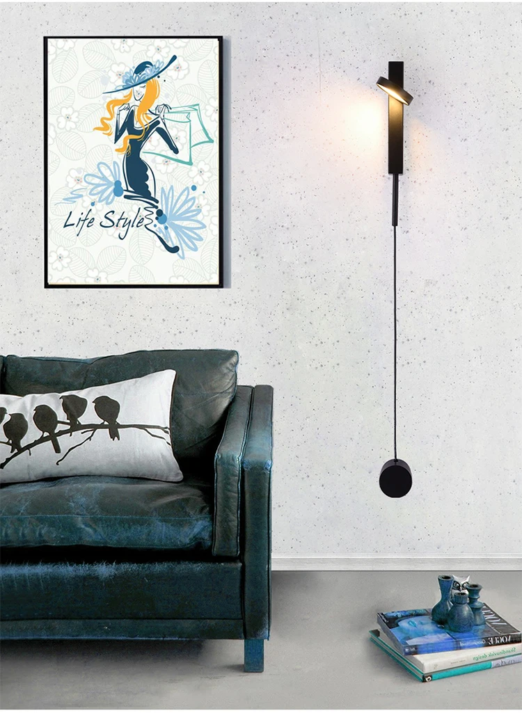 Современный настенный светильник в скандинавском стиле с регулируемой яркостью, Простой настенный светильник для гостиной, коридора, спальни, креативной личности, прикроватный настенный светильник